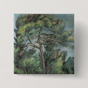 Badge Carré 5 Cm Paul Cezanne   le grand pin, c.1889