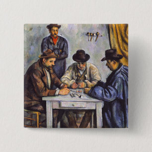Badge Carré 5 Cm Paul Cezanne - Les Joueurs de cartes