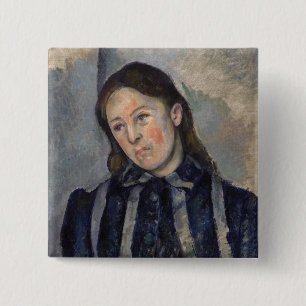 Badge Carré 5 Cm Paul Cezanne - Madame Cezanne avec cheveux loosené
