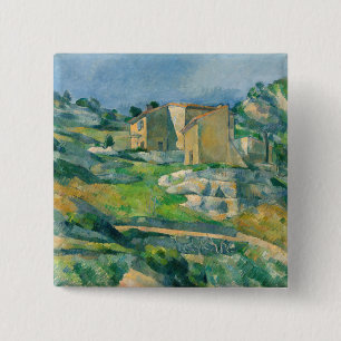 Badge Carré 5 Cm Paul Cezanne - Maisons en Provence, vallée de Riau