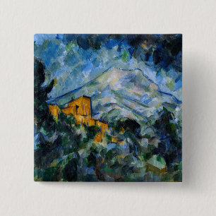 Badge Carré 5 Cm Paul Cezanne - Mont Saint-Victoire & Château Noir