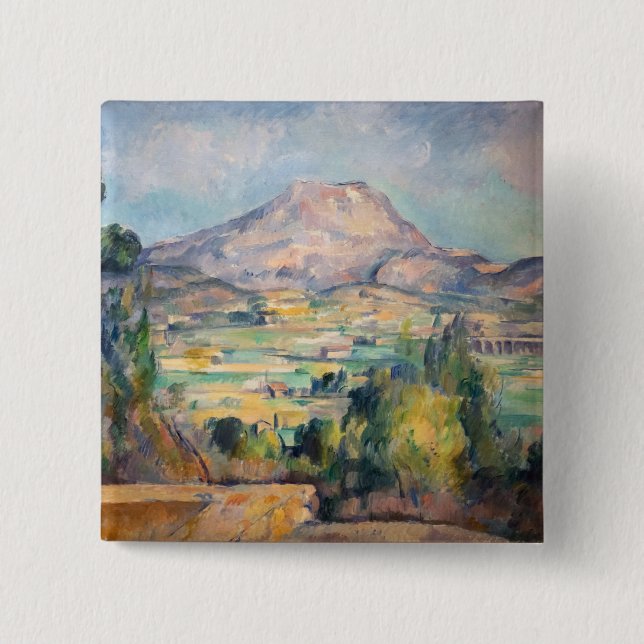 Badge Carré 5 Cm Paul Cezanne - Mont Sainte-Victoire (Devant)