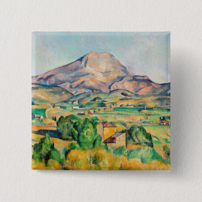 Badge Carré 5 Cm Paul Cezanne - Mont Sainte-Victoire (Devant)