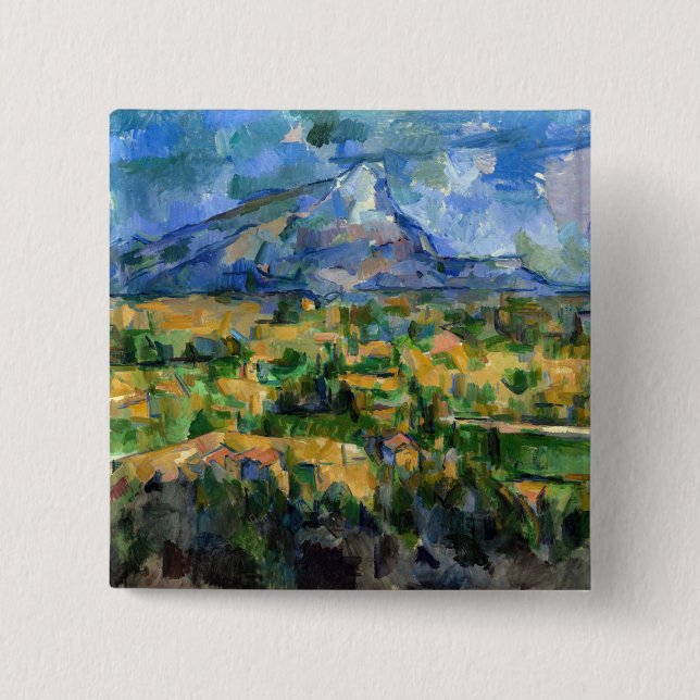 Badge Carré 5 Cm Paul Cezanne - Mont Sainte-Victoire (Devant)