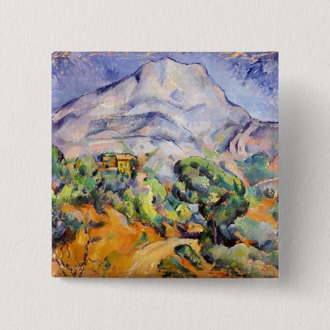 Badge Carré 5 Cm Paul Cezanne - Mont Sainte-Victoire, Route de la T (Devant)
