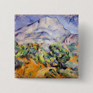 Badge Carré 5 Cm Paul Cezanne - Mont Sainte-Victoire, route de Thol