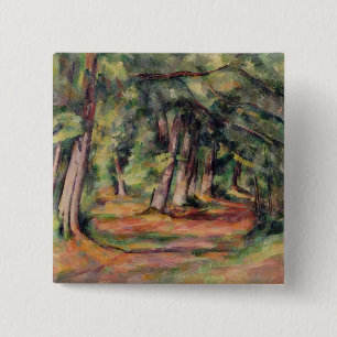 Badge Carré 5 Cm Paul Cezanne   Sous-bois 1890-94