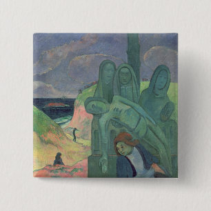 Badge Carré 5 Cm Paul Gauguin   le Christ vert 1889