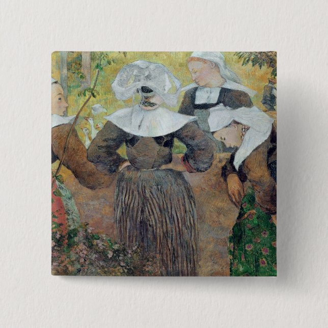 Badge Carré 5 Cm Paul Gauguin | quatre femmes bretonnes, 1886 (Devant)
