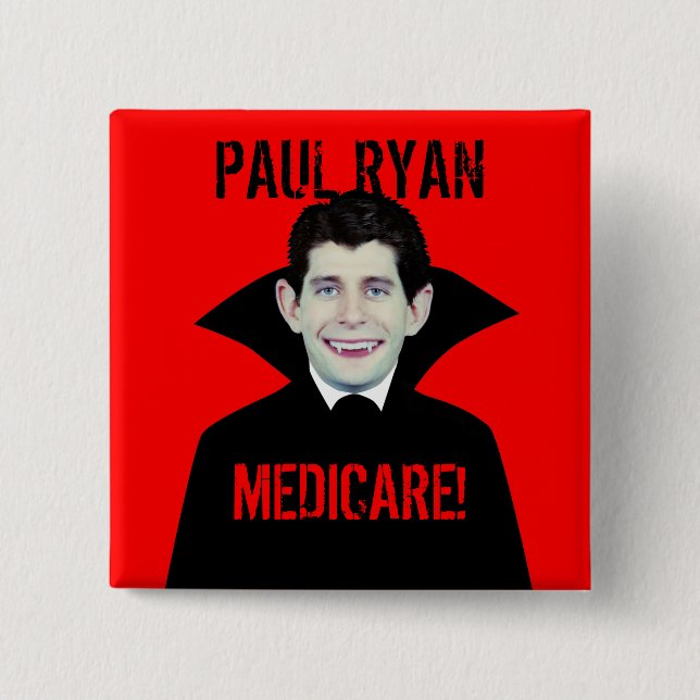 Badge Carré 5 Cm Paul Ryan aime Assurance-maladie (Devant)
