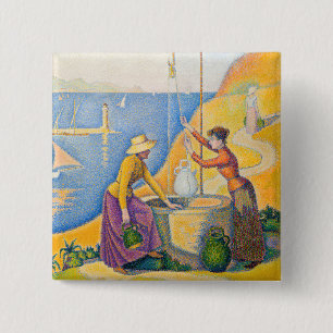 Badge Carré 5 Cm Paul Signac - Femmes au puits