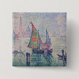 Badge Carré 5 Cm Paul Signac - La Voile verte