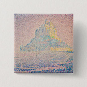 Badge Carré 5 Cm Paul Signac - Mont Saint Michel, Brume et Soleil