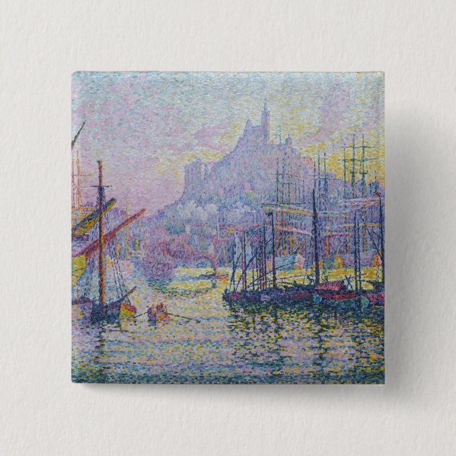 Badge Carré 5 Cm Paul Signac - Notre-Dame de la Garde, Marseille (Devant)