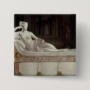 Badge Carré 5 Cm Pauline Bonaparte comme Vénus triomphant,