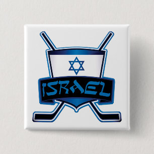 Badge Carré 5 Cm Pavillon de hockey sur glace d'Israël insigne de h