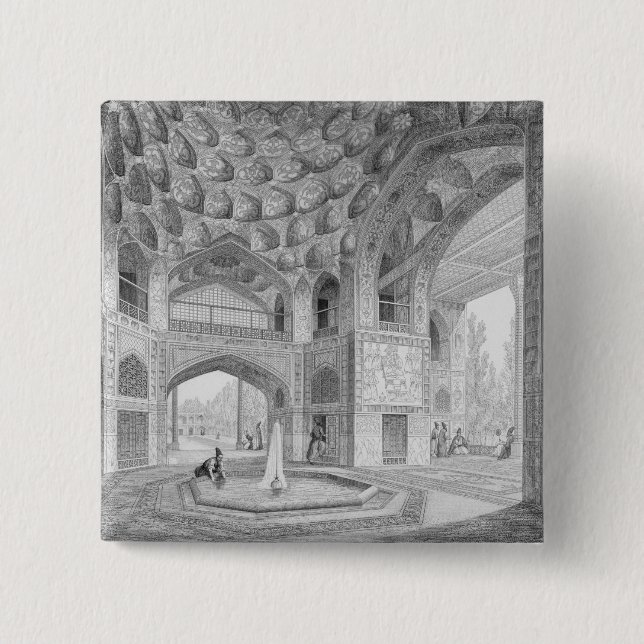 Badge Carré 5 Cm Pavillon des huit paradis, à Isphahan, de (Devant)