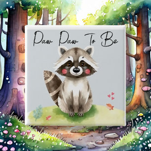 Badge Carré 5 Cm Paw De Bois Pour Être Baby shower