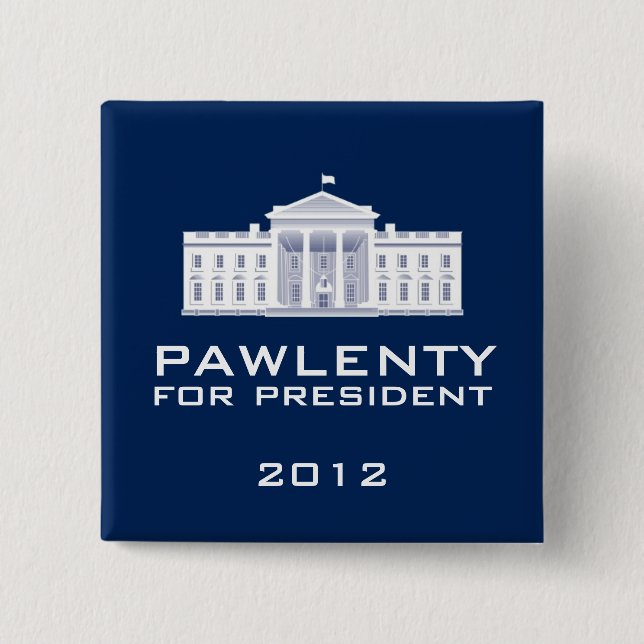 Badge Carré 5 Cm Pawlenty 2012 (Devant)