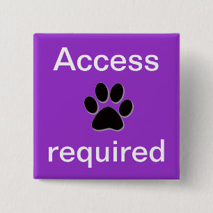 Badge Carré 5 Cm Pawprint requis par accès pourpre
