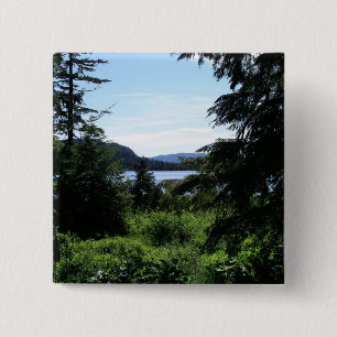 Badge Carré 5 Cm Paysage d'Alaska Photographie de la belle Alaska