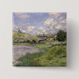 Badge Carré 5 Cm Paysage de Claude Monet  , Vetheuil, 1879