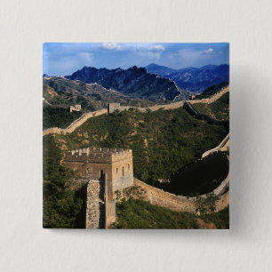 Badge Carré 5 Cm Paysage de la Grande Muraille, Jinshanling, Chine