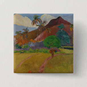 Badge Carré 5 Cm Paysage de Tahitian, 1891 (huile sur la toile)