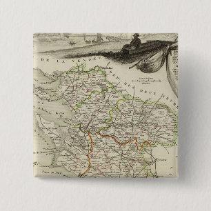 Badge Carré 5 Cm Paysage et forêt