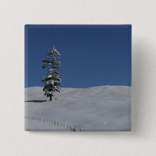 Badge Carré 5 Cm Paysage froid 4 d'hiver de Milou