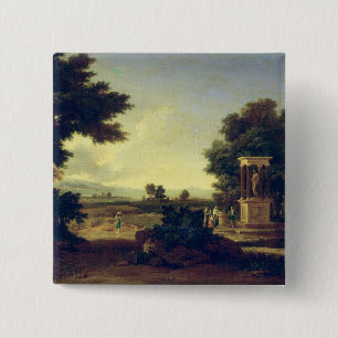 Badge Carré 5 Cm Paysage idyllique