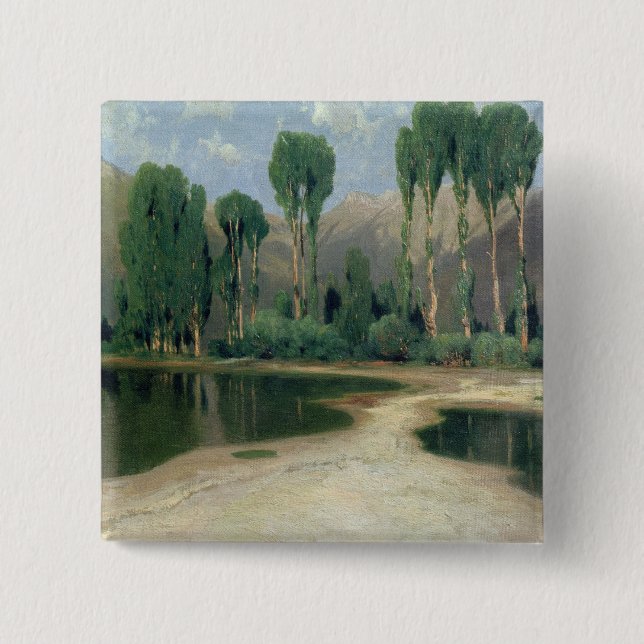 Badge Carré 5 Cm Paysage suisse (Devant)