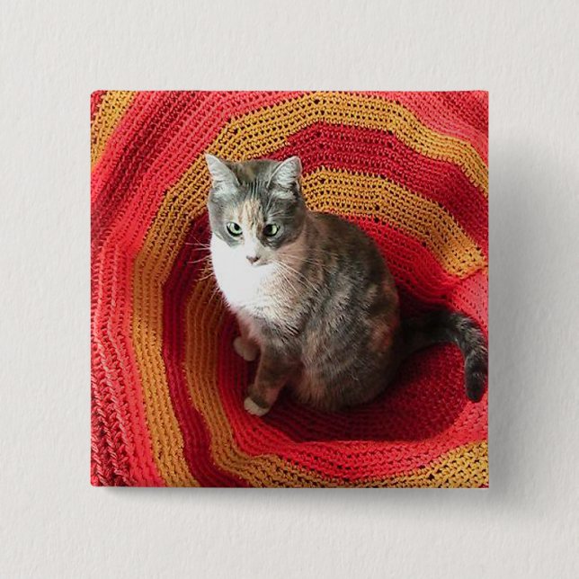 Badge Carré 5 Cm Pearl Cat sur l'Afghanistan (Devant)