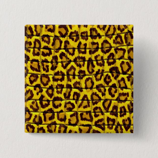 Badge Carré 5 Cm Peau de léopard (Devant)