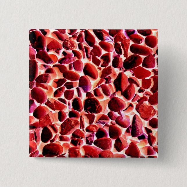 BADGE CARRÉ 5 CM PEBLES DE PLAGE (Devant)