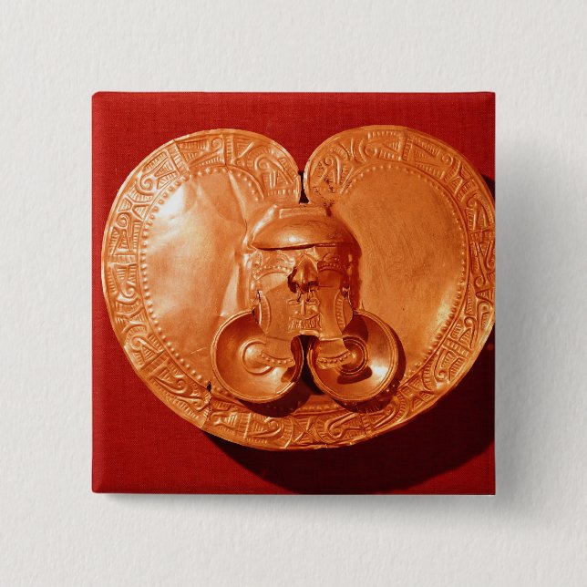 Badge Carré 5 Cm Pectoral avec un visage humain (Devant)