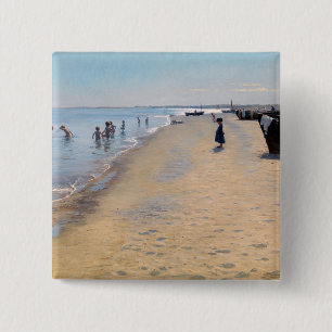 Badge Carré 5 Cm Peder Severin Kroyer - Jour d'été à Skagen Beach