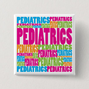 Badge Carré 5 Cm Pédiatrie colorée
