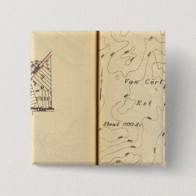 Badge Carré 5 Cm Peekskill, New York 2 (Devant)