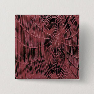 Badge Carré 5 Cm Peinture Abstraite D'Un Cobweb Magenta Rose