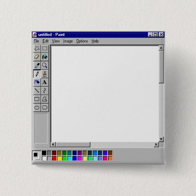 Badge Carré 5 Cm Peinture Windows 95 MS (Devant)