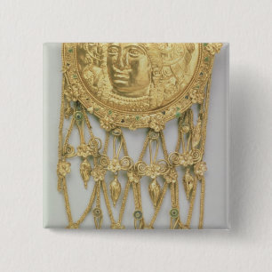 Badge Carré 5 Cm Pendentif avec la tête d'Athéna Parthenos