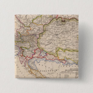 Badge Carré 5 Cm Péninsule balkanique, Autriche, Hongrie