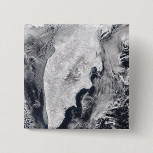 Badge Carré 5 Cm Péninsule de Kamchatka, Russie orientale
