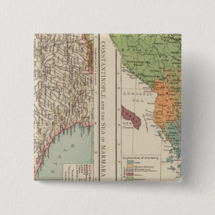 Badge Carré 5 Cm Péninsule Ethnog Balkan, Constantinople