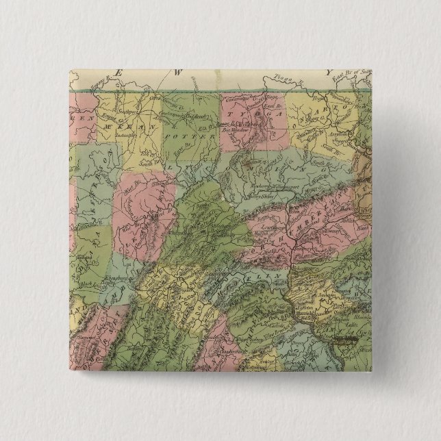 Badge Carré 5 Cm Pennsylvanie 2 (Devant)