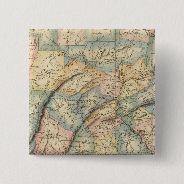 Badge Carré 5 Cm Pennsylvanie 8 (Devant)