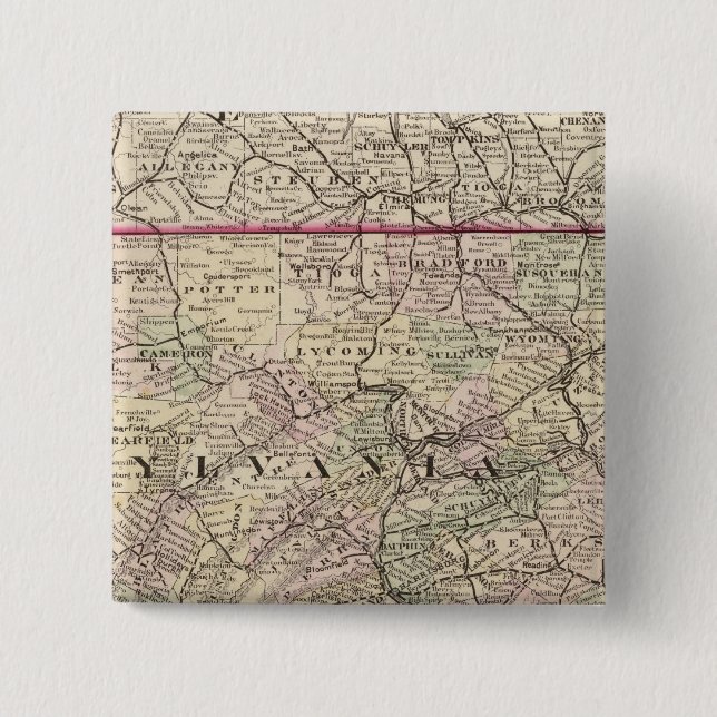 Badge Carré 5 Cm Pennsylvanie, Maryland, New Jersey, Delaware (Devant)