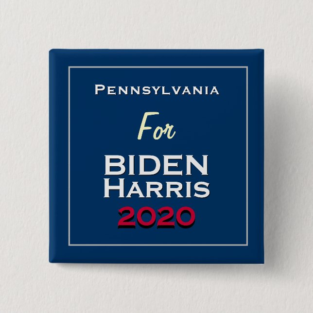 Badge Carré 5 Cm Pennsylvanie pour BIDEN HARRIS 2020 Carré (Devant)