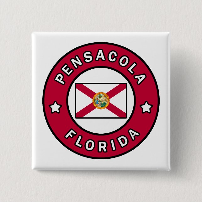 Badge Carré 5 Cm Pensacola Floride (Devant)
